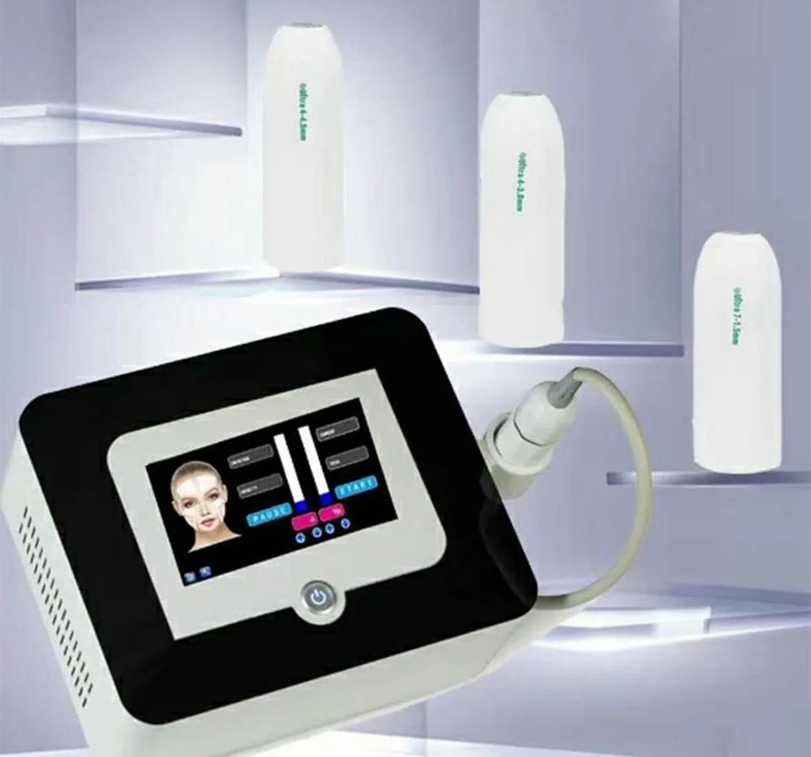 Yeni Varış Vmax HIFU Yüz Germe Kırışıklık Kaldırma Makinesi / Vmax Anti Aging V-Max Terapi Cihazı ile 3 kartuşları CE