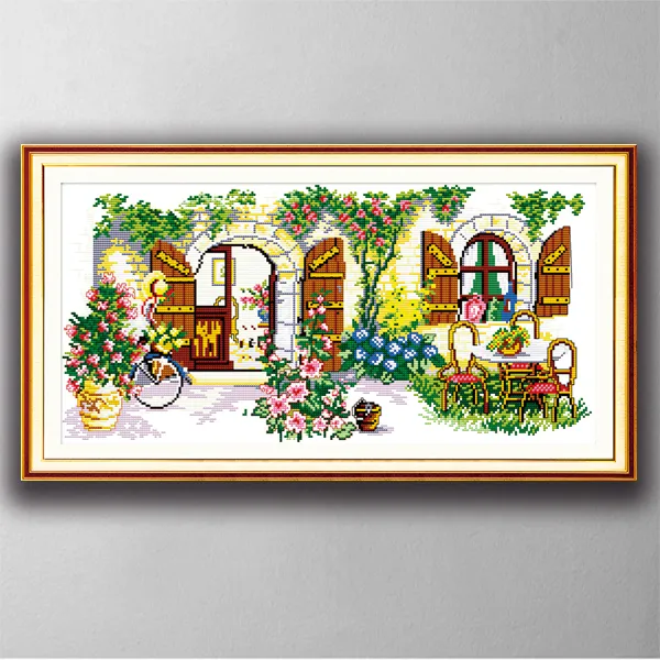 Ideal House Handmade Cross Stitch Craft Tools Borderyer Behithwork Sets Counted Print on Canvas DMC 14CT /11CT