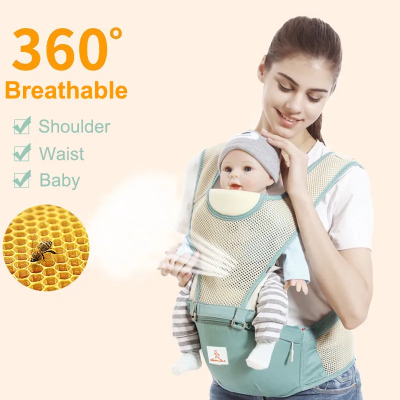 Carrinho de bebê ergonômico seguro e confortável com assento de quadril 5 em 1 design Carregue seu bebê recém-nascido Toddler Child307Z