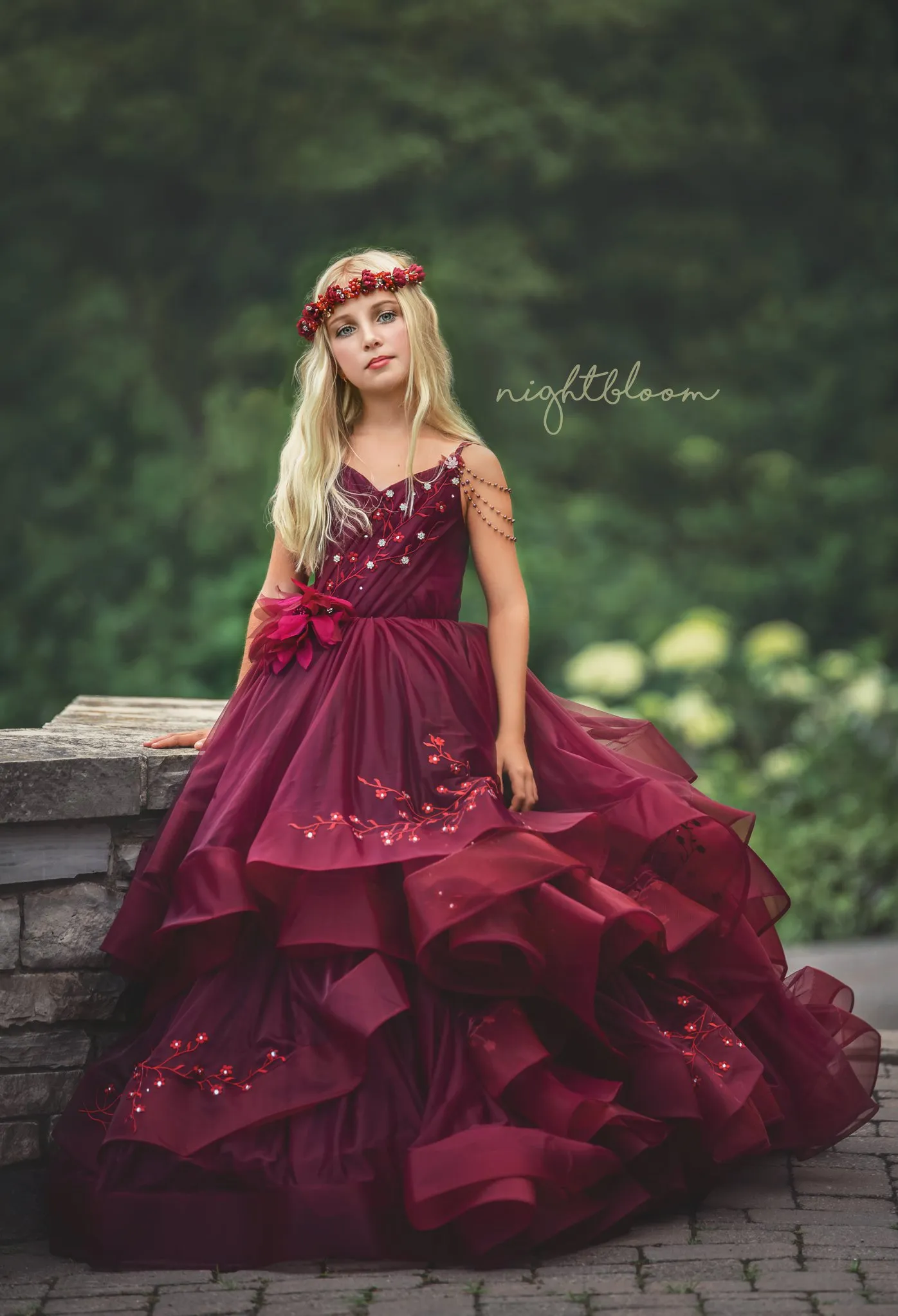 Burgundy lace dress for little girl store