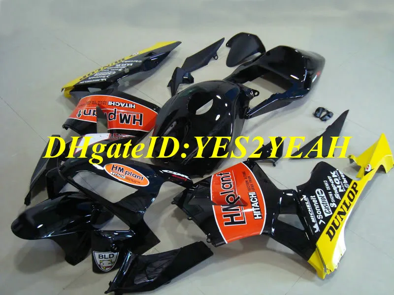 Motorcykel Fairing Kit för Honda CBR600RR 03 04 CBR 600RR F5 2003 2004 05 CBR600 ABS Orange Svart Fairings Set + Gifts HG39