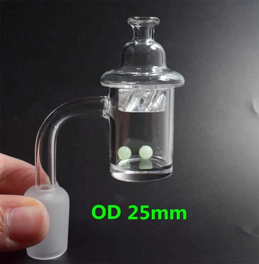 Le plus récent 25mm Quartz Banger Nail avec Spinning Carb Cap et Terp Pearl 10mm 14mm 18mm Femelle Mâle Joint 4590 Degrés Pour Bongs En Verre