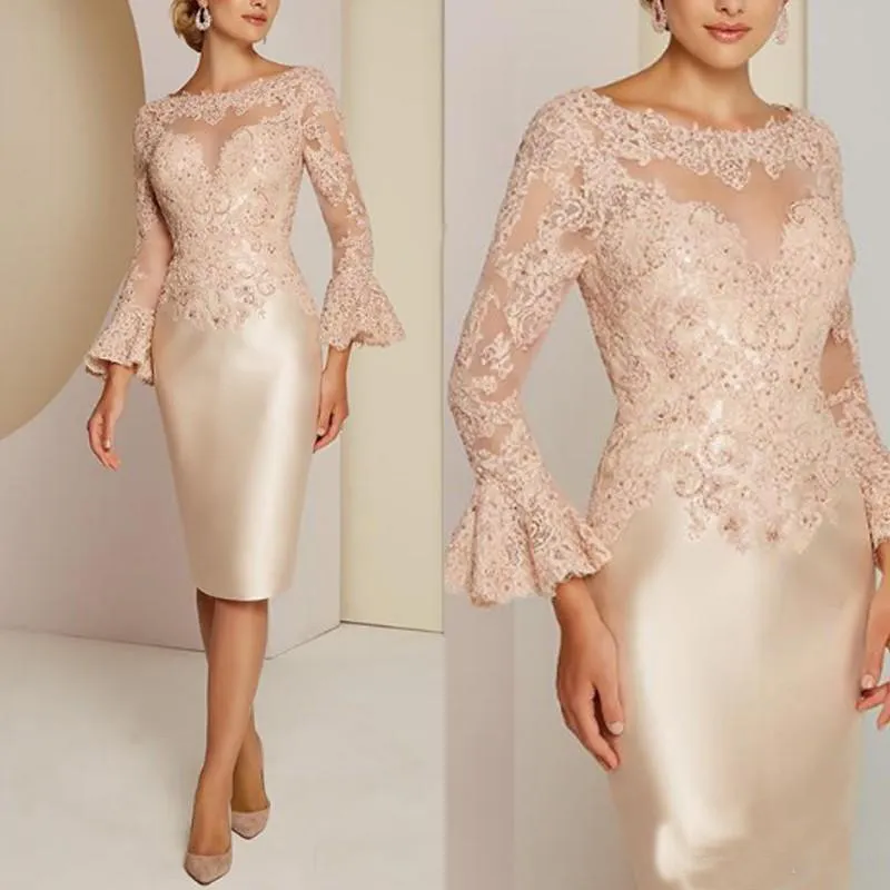 Vestidos clásicos de encaje para madre de la novia, cuentas de manga larga, vestido de invitado de boda, vestidos personalizados para mujer, vestidos de noche de talla grande