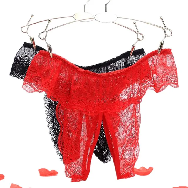 Slip Français Romantique Sexy Ouvert Entrejambe Sous Vêtements