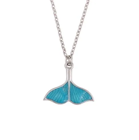 Collier pendentif queue de sirène lumineuse pour femmes et filles, jolis bijoux de poisson, couleur argent, colliers de noël