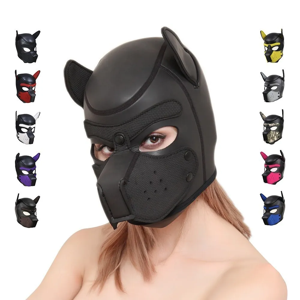 Sexig hund bdsm bondage valp lek huvar slav gummipup mask fetisch vuxna spel par sm flörta spel leksaker för erotiska huvor t24822186