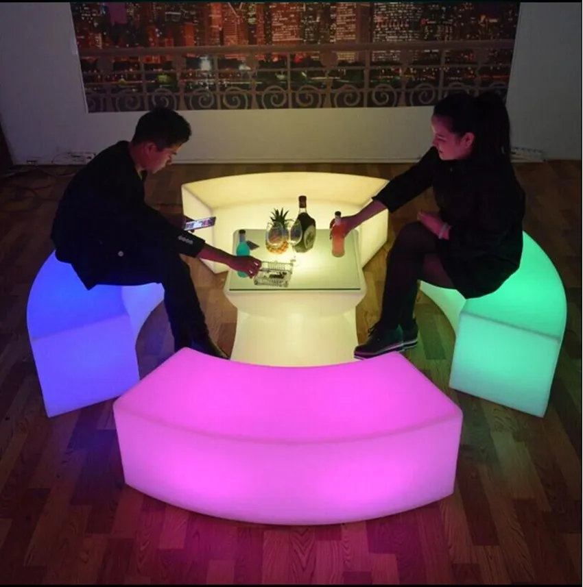waterproof Glowing arc-shaped snake chairs combination living room sofa LED bar furniture explosion models selling bar stool