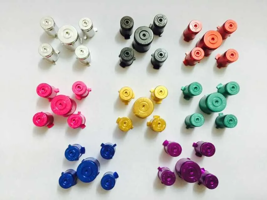 aluminium alloy Metal Bullet Button 9mm Luger ABXY and Speer Guide Buttons set for xbox 360 controller DHL FEDEX EMS FREE SHIP