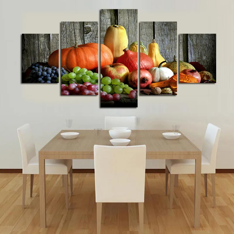 직접 판매 불규칙한 고전적인 벽 예술 Unframed Canvas 5 Pieces / Set Fruits 야채 홈 인테리어 스프레이 페인팅