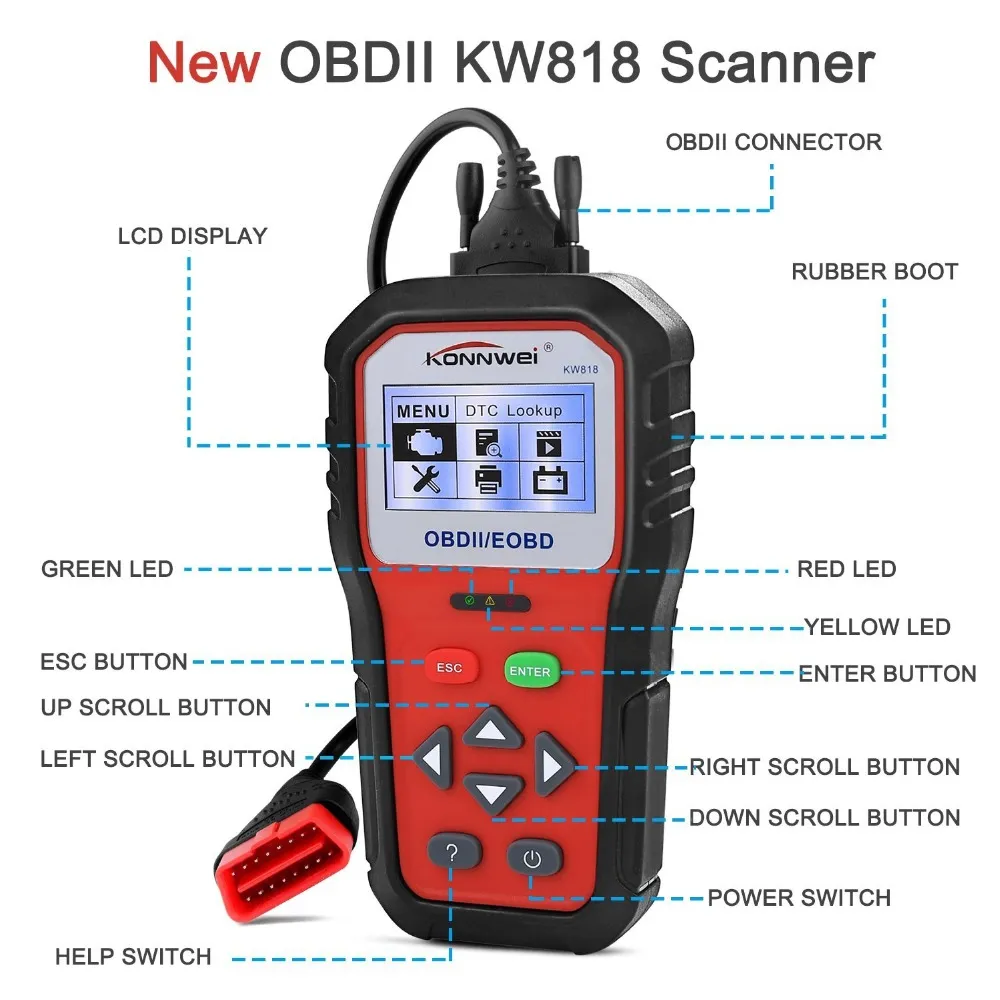 OBD2 Escáner Professional Car OBD II Scanner Auto Diagnóstico Código De  Falla Reader Automotriz Check Motor Luz Diagnóstico De 73,56 €