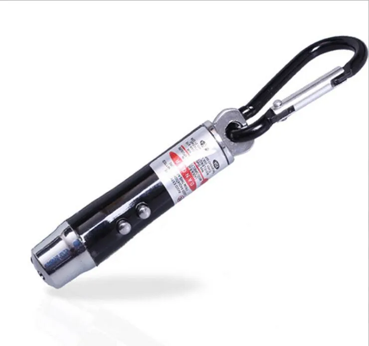 3 em 1 LED Mini Flashlighs Multi-Funcional Cadeia LED Key mosquetão anel LED Laser Pointer Luz Mini Tocha Keychain