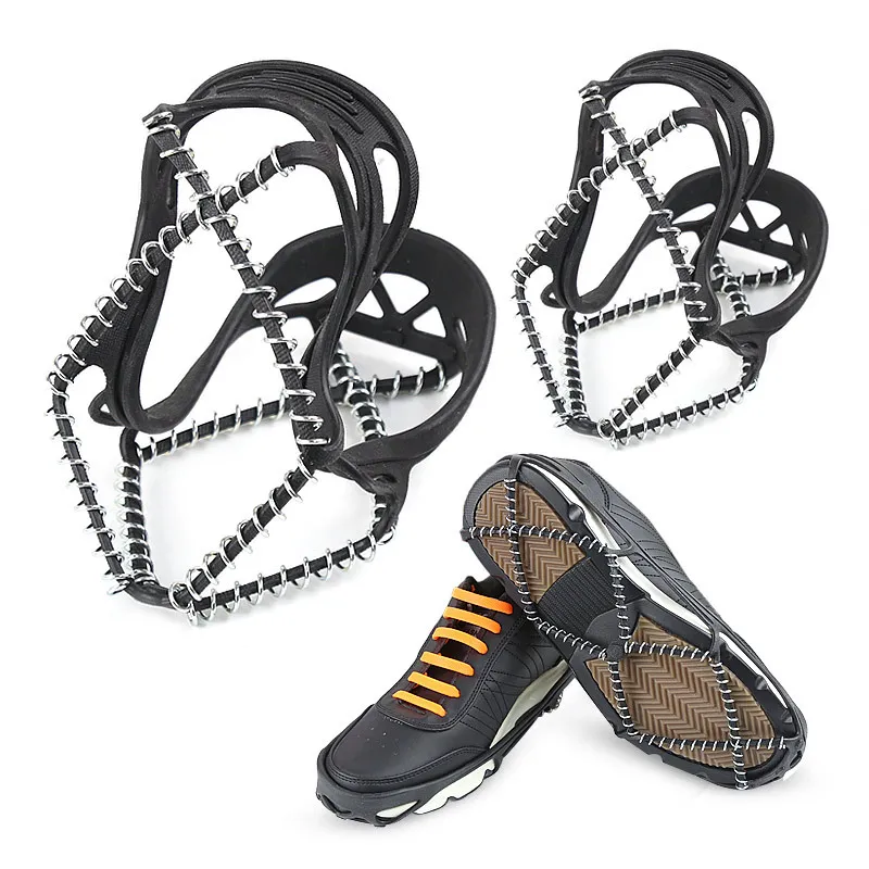 Crampons Antidérapants CPJJ - 2 Pièces Taille L - Pointes Acier Pour Randonnée Glace Et Neige