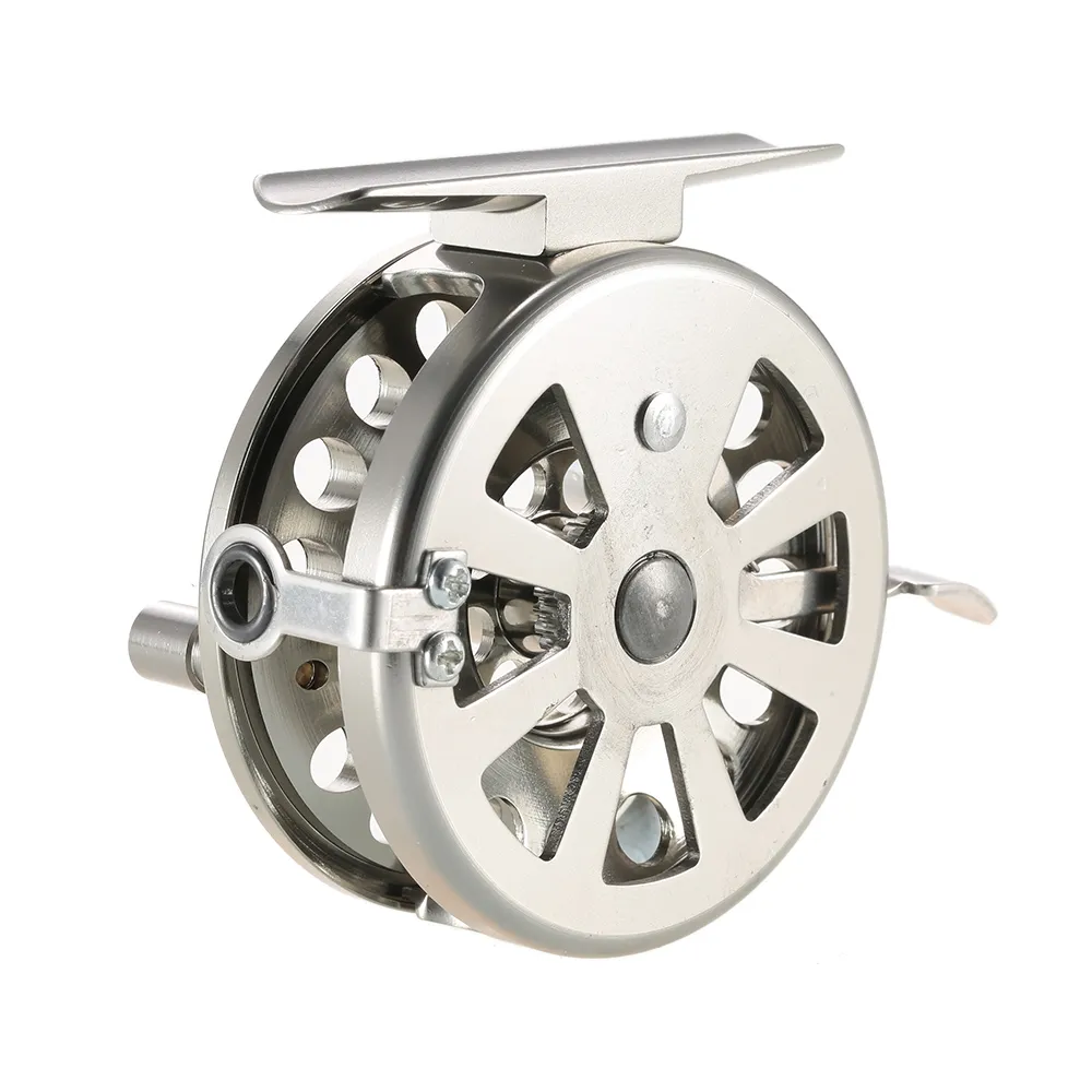 Fiske Rullar Fly Rull Högerhänt Aluminium Alloy Smooth Rock Ice Fiske Tillbehör Rostfritt Stål Spolefluga Fiske Reel