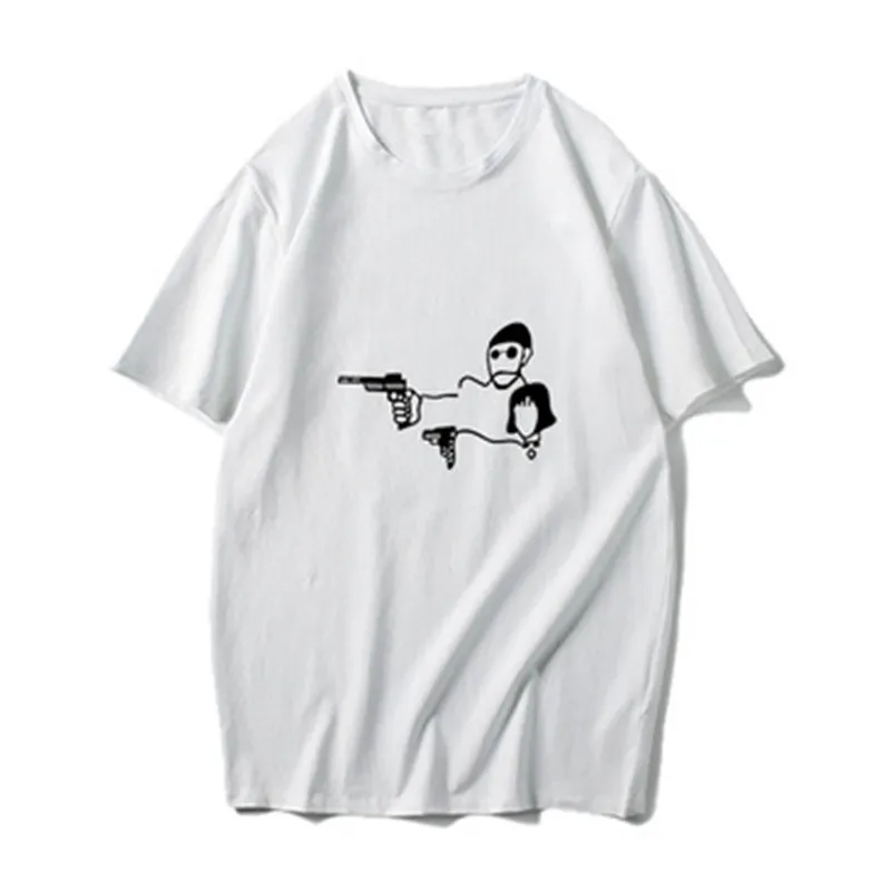 Movie Leon The Professional Designer T-shirt Mannen Vrouwen Leon Teach Matilda Shoot Top Tees Hip Hop Rock Katoen O Hals T-SHIRT