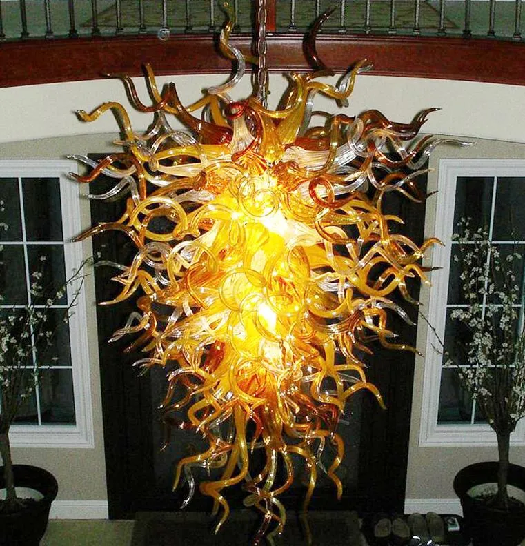 Lustre d'art en verre soufflé à la main de plafonniers spéciaux antiques de bâti affleurant pour des ampoules de LED de décoration à la maison