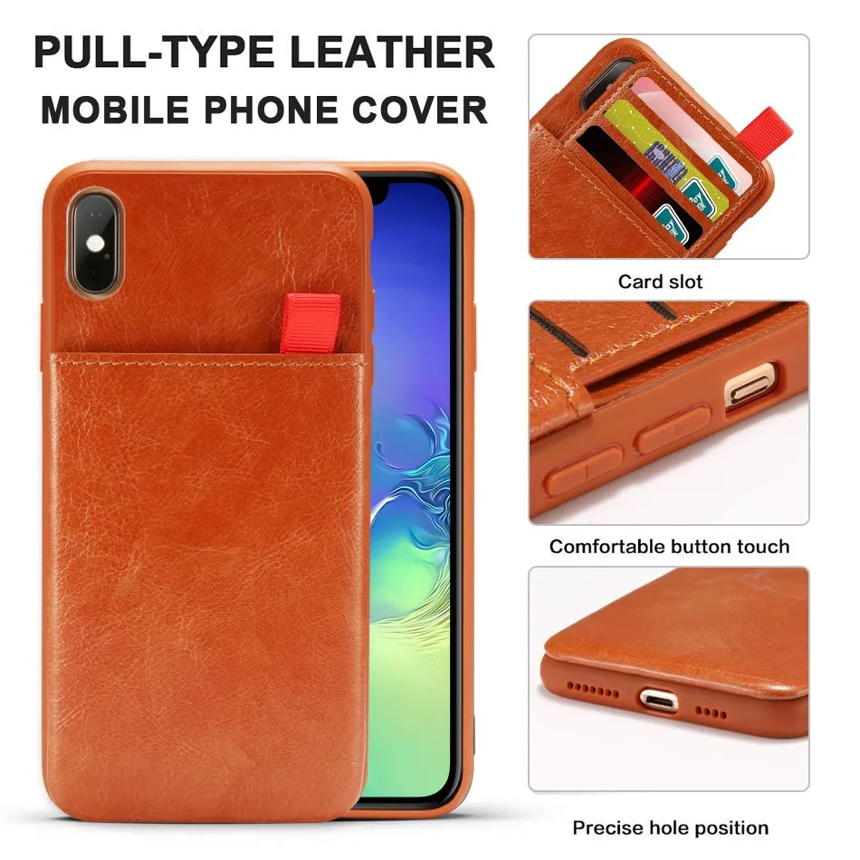 PU Leather Phone Case For IPhone 11 XS Max XR 8 Plus Wallet Case Anti