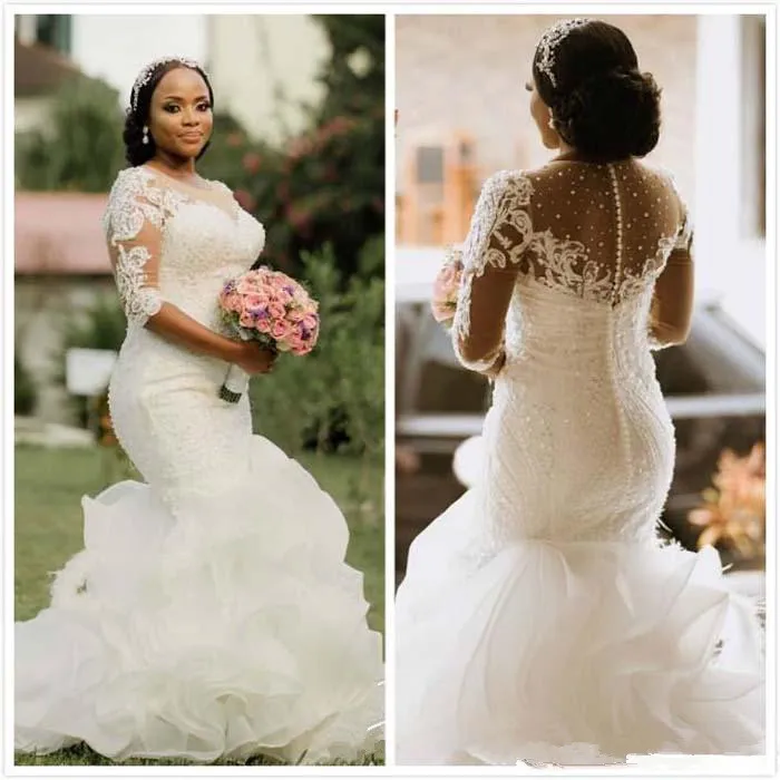 Half sleeve plus size wedding dresses sale