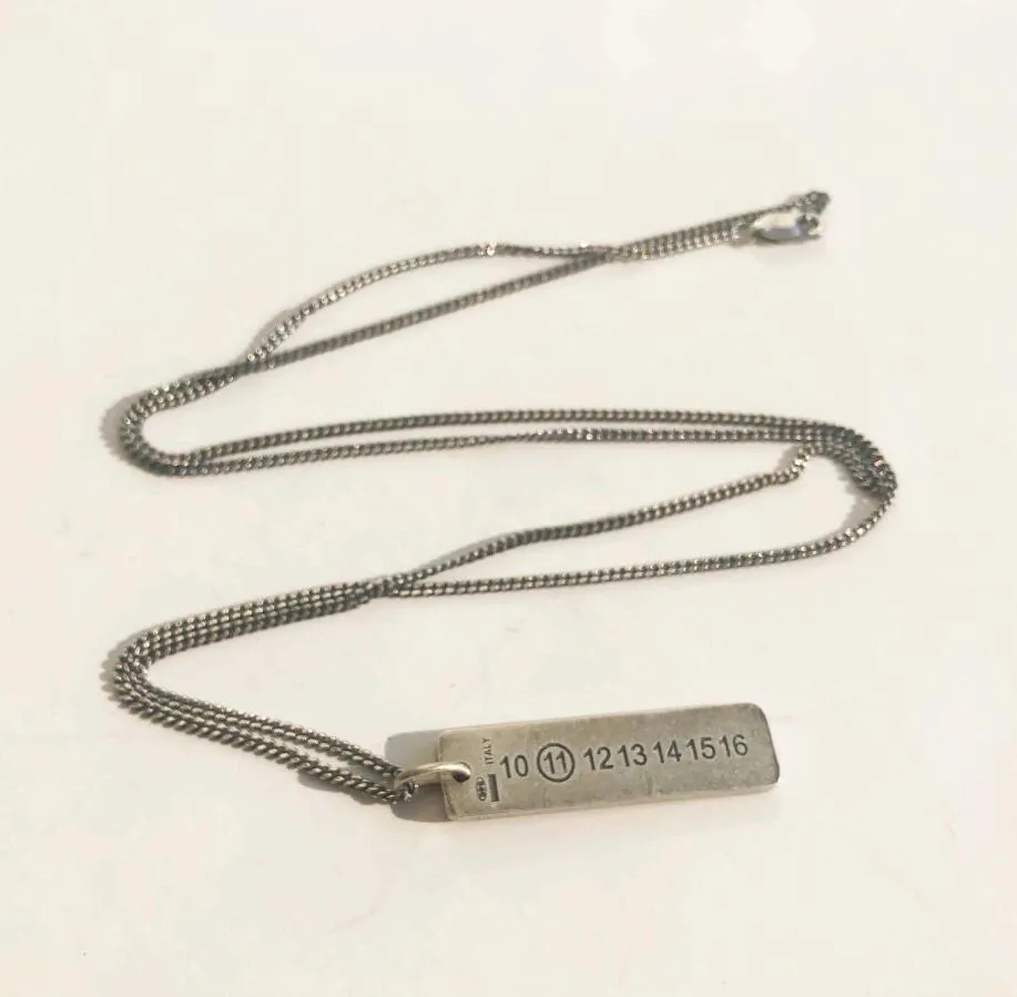 Mmm mode belgien design hög kvalitet 925 silver digital tagg halsband hip hop unisex halsband födelsedagspresent