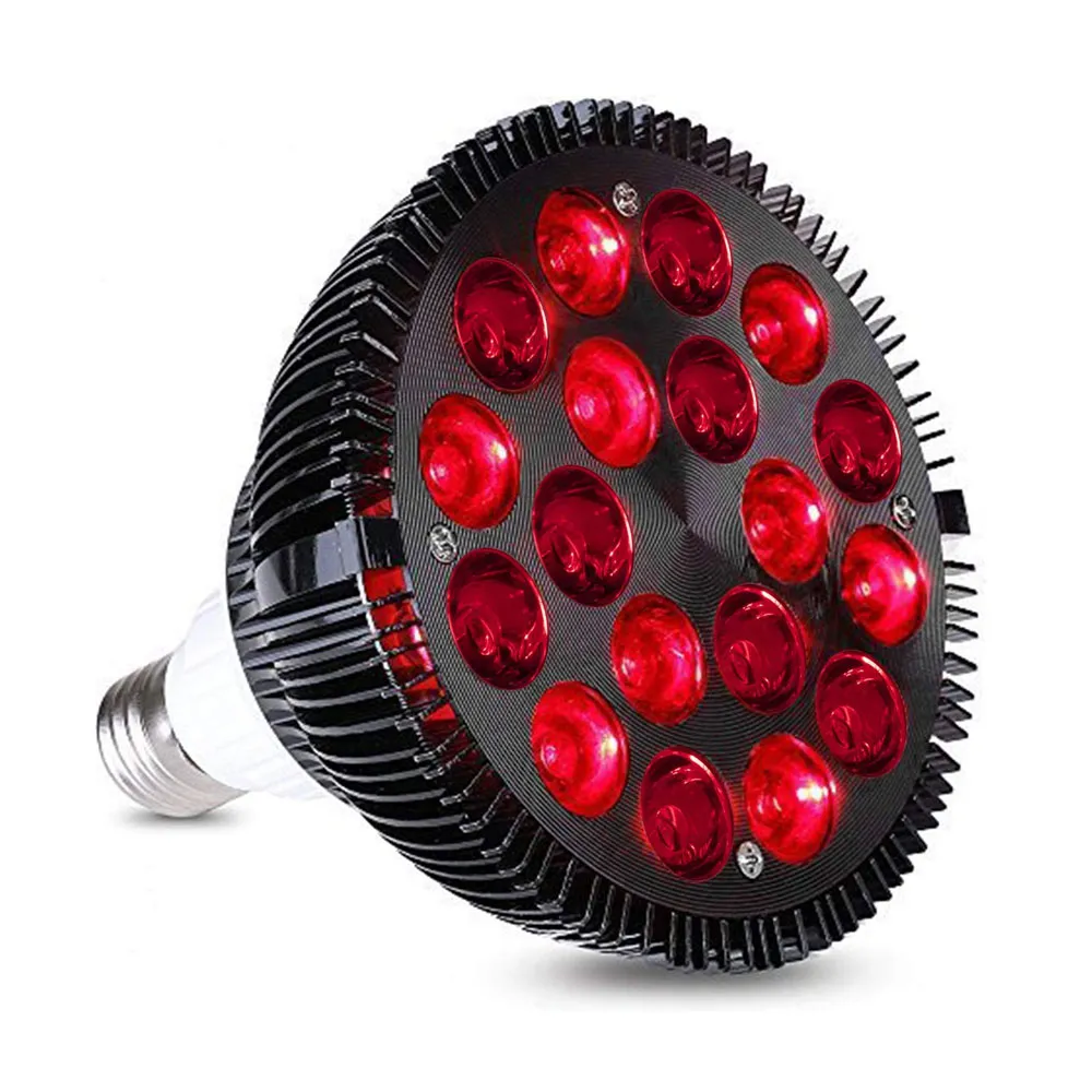54W赤いLEDの光治療660nm 850nmの近くの赤外線ランプ療法のための皮のための赤い治療電球が付いているホルダー