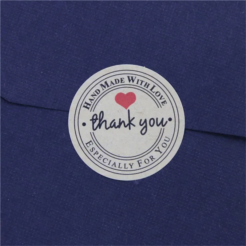 10 Sheets Thank You Red Love Selfadhesive Stickers Kraft Label Gifts Custom Round Labels Paper Bag Wedding Supplies7279323