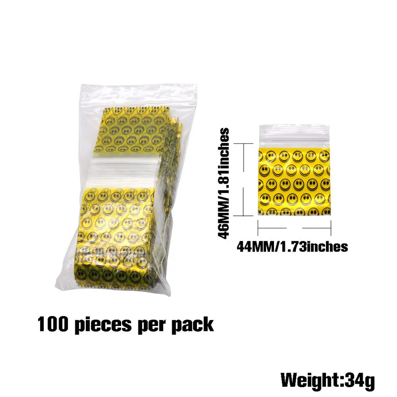 100pcs High Clear Small Plastic Gifts Jewelry Zip-lock Bag Reclosable Nail  Powder Hardware Bracelets Beads