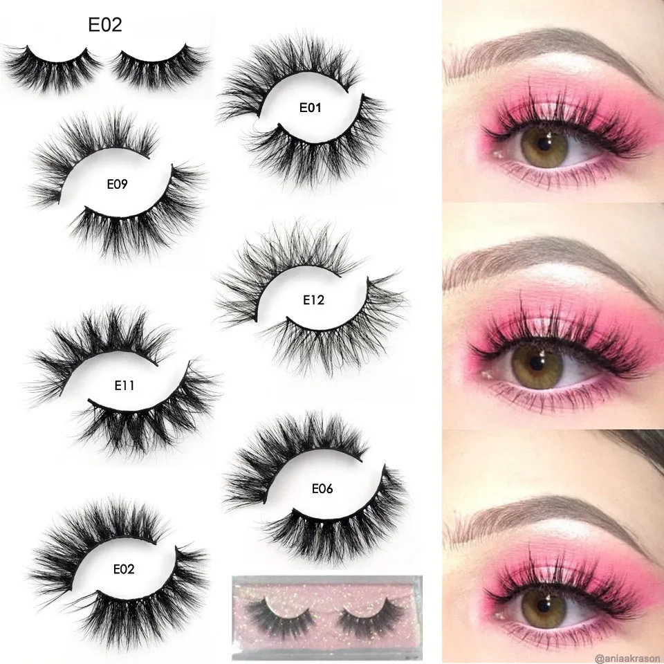 New Mink Lashes 3D Mink 속눈썹 100 % 잔인 무료 속눈썹 수제 재사용 가능한 자연 속눈썹 인기 가짜 Eeye Lashes 메이크업 E 시리즈