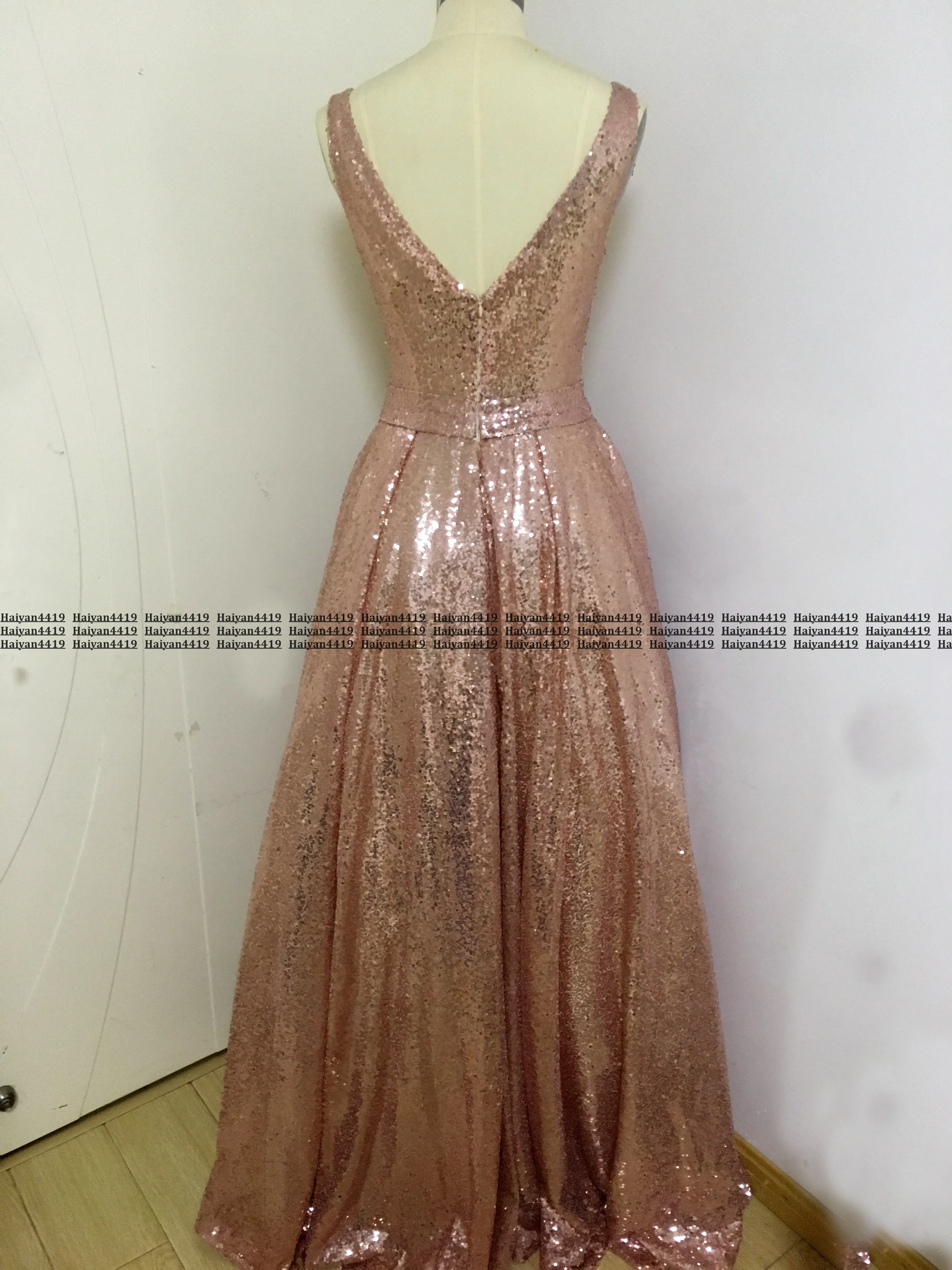 Rose Gold Sequin Ball Gown Dress with V Neck and Keyhole for Formal Evening  and Prom from Dhgate Evening Dresses - price 166.03