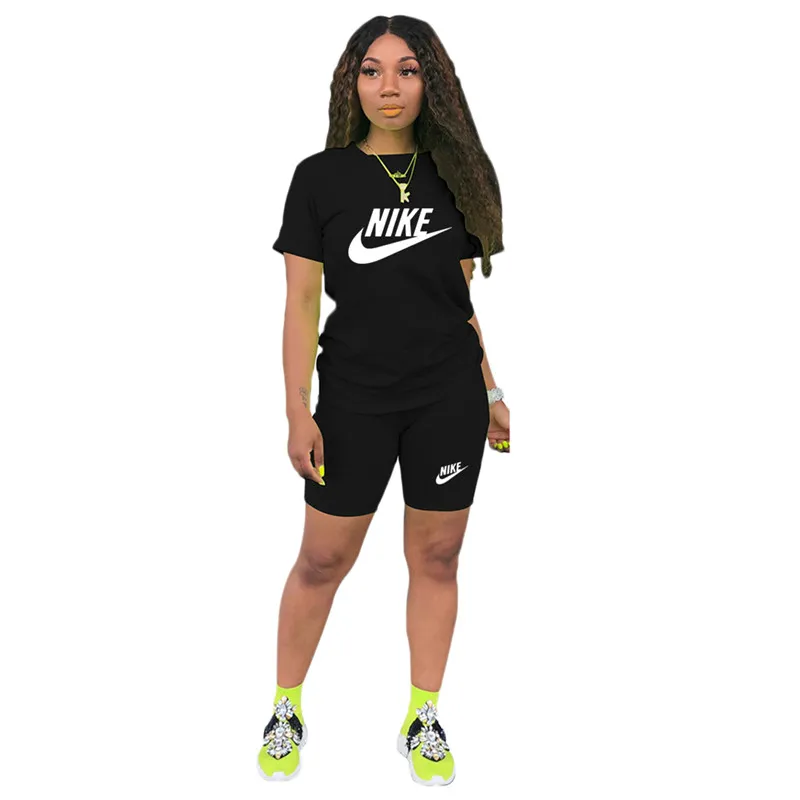 Designer Summer Tracksuit Set For Women 2023 Collection, Plus Size 2XL, Short Sleeve M&M Shirt And Shorts, Casual Jogger Suit For Outdoor Sports, Style 3504 1 From Mara2, $15.8