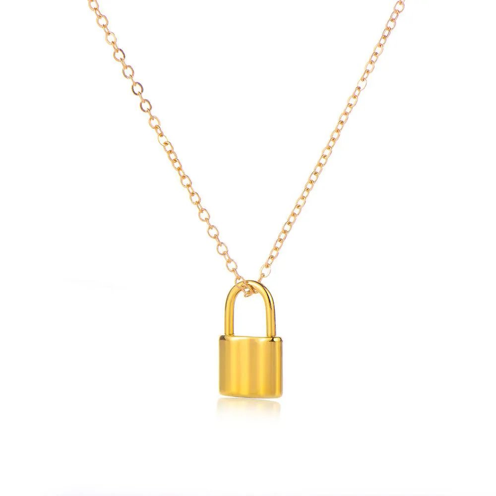 Nieuwe Creative Love Heart Lock Hanger Ketting voor Dames Rvs Gouden zilveren kettingen Mode-sieraden Gift