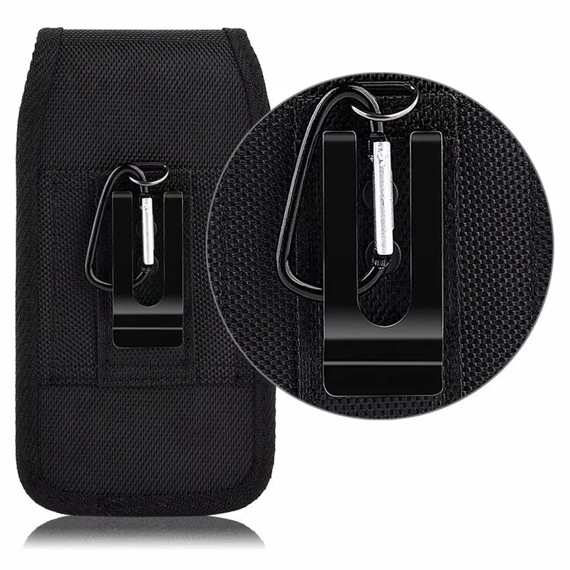 Belt clip Holster Universal Phone Cases Läderpåse för iPhone Samsung Google Huawei Moto Nylon Sport midja Pack Bag Flip Moblie Mobiltelefonomslag