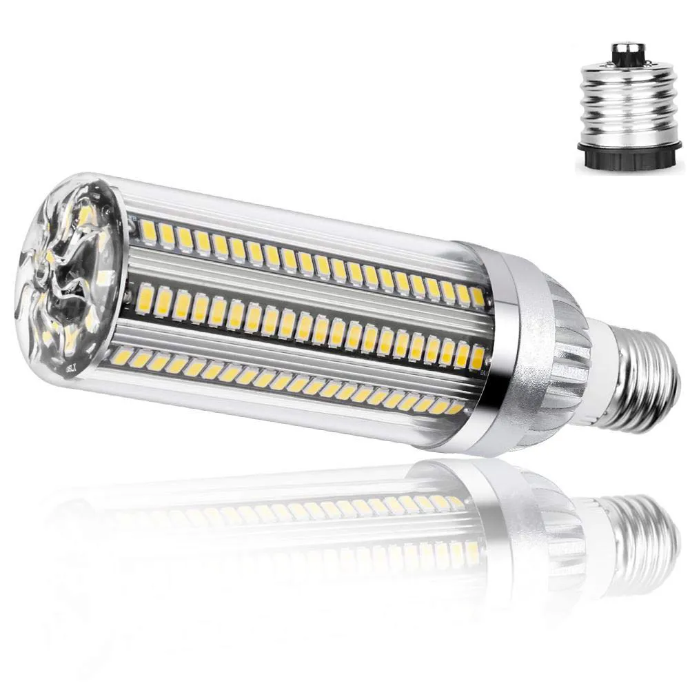 Luz de milho de alta potência E27 LED Lâmpada 25W 35W 50W Bulbo de vela 110V E26 LED Bulbo Fã de Alumínio Refrigeração Sem Luz de Flicker 2835