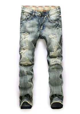 2019 Mens Distressed Ripped Biker Jeans Slim Fit Motorcycle Denim For Streetwear And Hip Hop Jeans Trousers For Men By Fashion Brand From Qiufen11 19.9 DHgate.Com