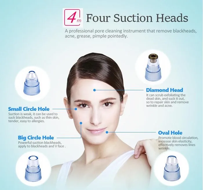 Blackhead vakuum sugmaskin microdermabrasion blackhead remover pore rengöring hud peeling diamant dermabrasion dropshipping free shipp