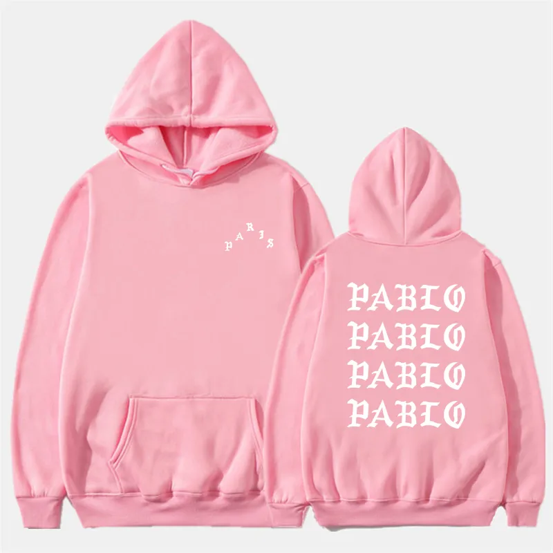 Mode utanför hösten vinter tröjor män roliga brev hoodies jag känner mig som pablo hoodie tröja hip hop fleece pullover toppar