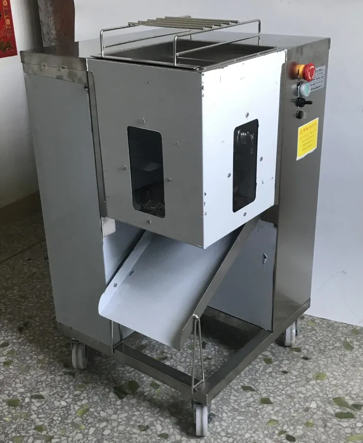 Met verzending roestvrijstalen commercieel vlees dicer machine 500 kg/uur comw wit 2 messen vers vlees snijwerk/geraspte vleessnijmachine