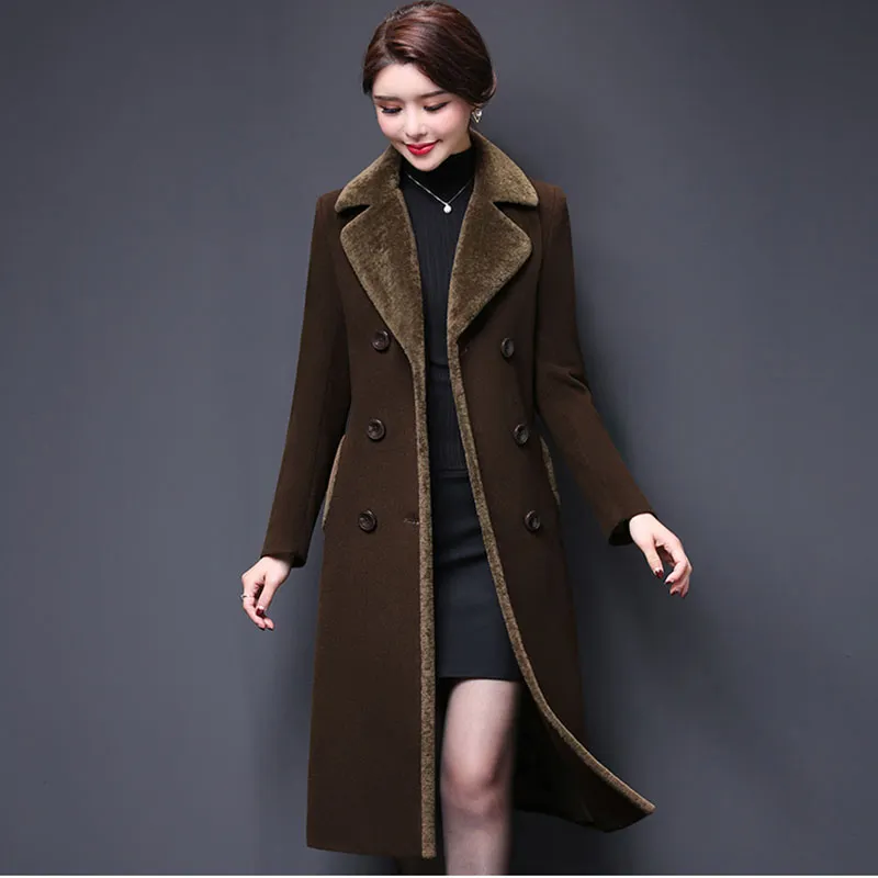 Womens Wool & Blends M 5XL Women Coat Winter 2021 Fashion Mother ...