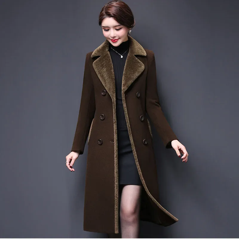 Womens Wool & Blends M 5XL Women Coat Winter 2021 Fashion Mother