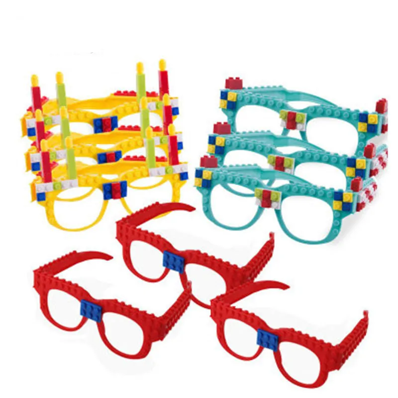 Gözlük Taban Plakası Çerçeve Arkadaş Polis Şehir DIY Oyuncak Gözlük Bricks Of Yapı Taşları Kid Hediye yazım istihbarat oyuncaklar 3 renk ücretsiz DHL