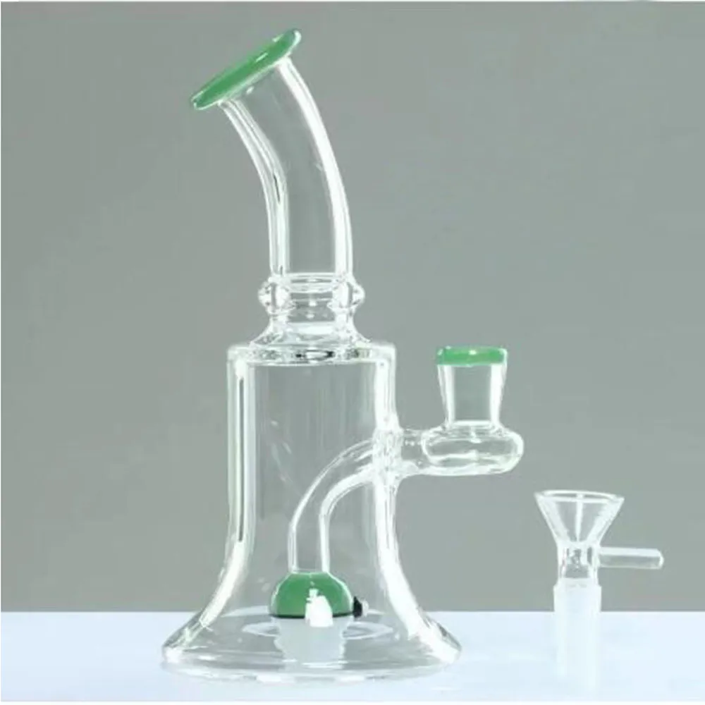 Glass Water Bongs Dab Rigs Pipes With Splash Guard Beveled Edge Opaque