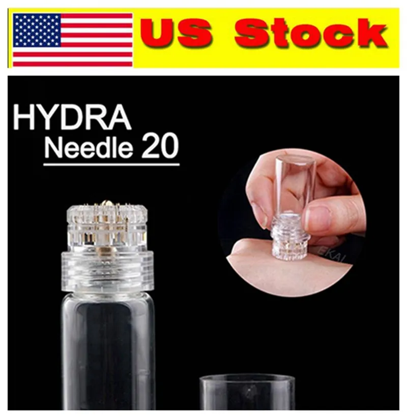 Stock américain !!! Hydra Needle 20 pins Microneedles Applicator Bottle Injection in Reusable Skin Care Rajeunissement Anti-âge