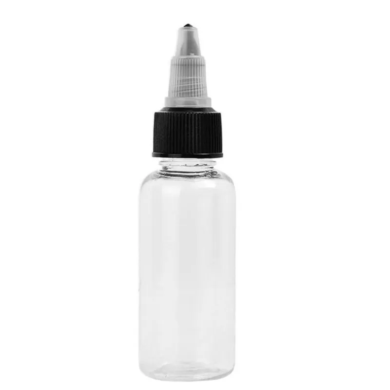 Set van 100 stks 30 ml lege tattoo inkt flessen twist cap plastic duidelijke transparante pigmentcontainer