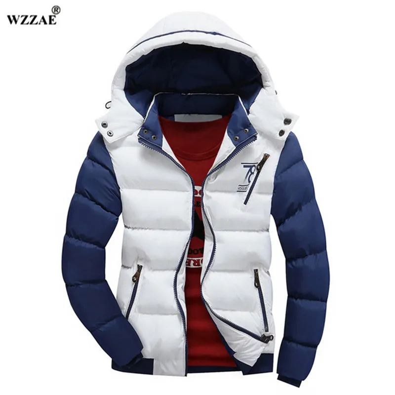 WZZAE 2018 Brand New Winter Jacket Uomo Warm Down Jacket Casual Parka Uomo imbottito Giacca invernale Casual Handsome Winter Coat Men
