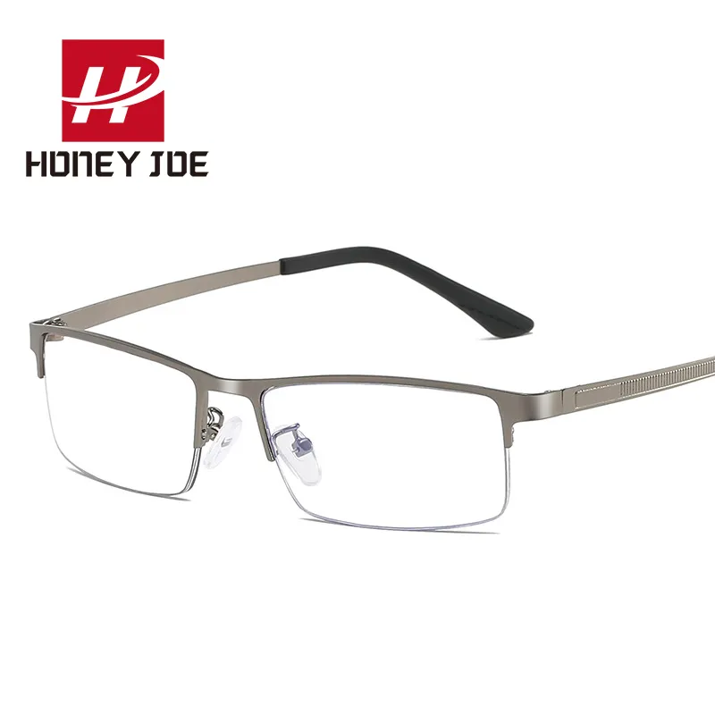 Herren Vintage Anti-Blaulicht-Brille, Metallrahmen, Computerbrille, optische Damenbrille, Brillengestell, klare Gläser