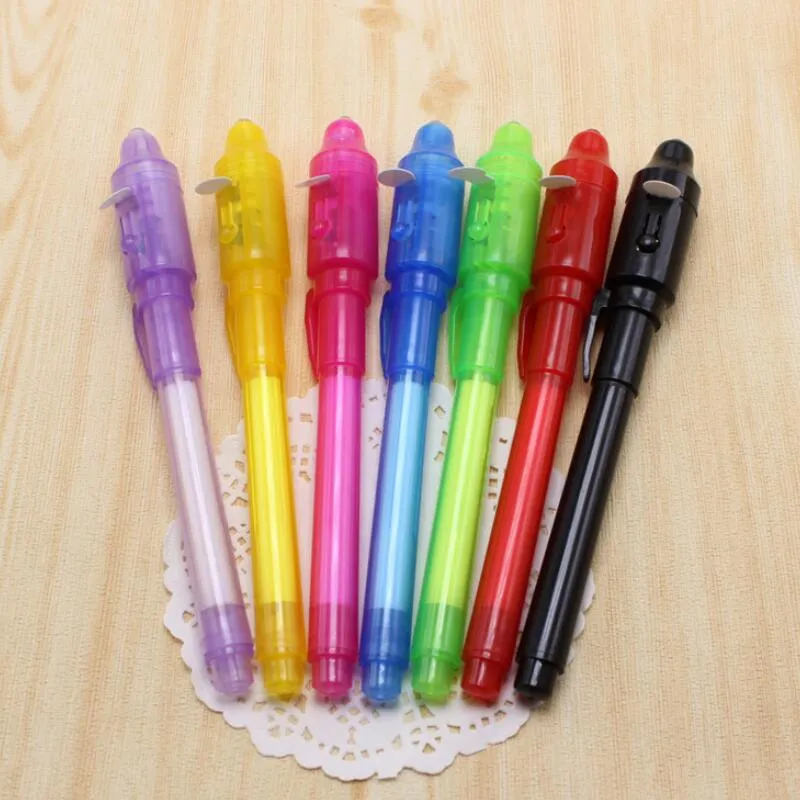 Créatif Magique UV Lumière Invisible Stylo À Encre Drôle Marqueur Stylo Pour Enfants Étudiants Cadeau Nouveauté Papeterie Fournitures Scolaires LX9157