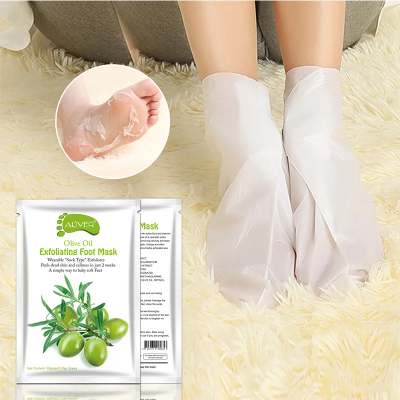 8 Flavor ALIVER Feet Exfoliating Foot Mask Magic Dead Skin Peeling Feet Mask Sock Exfoliating