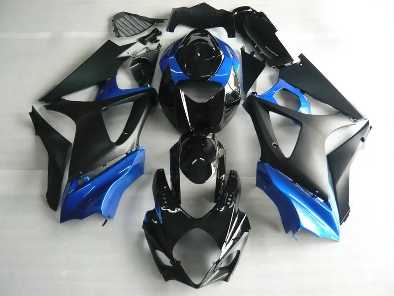 Blue Black Fairing Body Kit för Suzuki GSXR1000 07 08 GSX-R1000 Bodywork GSX R1000 K7 2007 2008 Fairings Set + Presenter