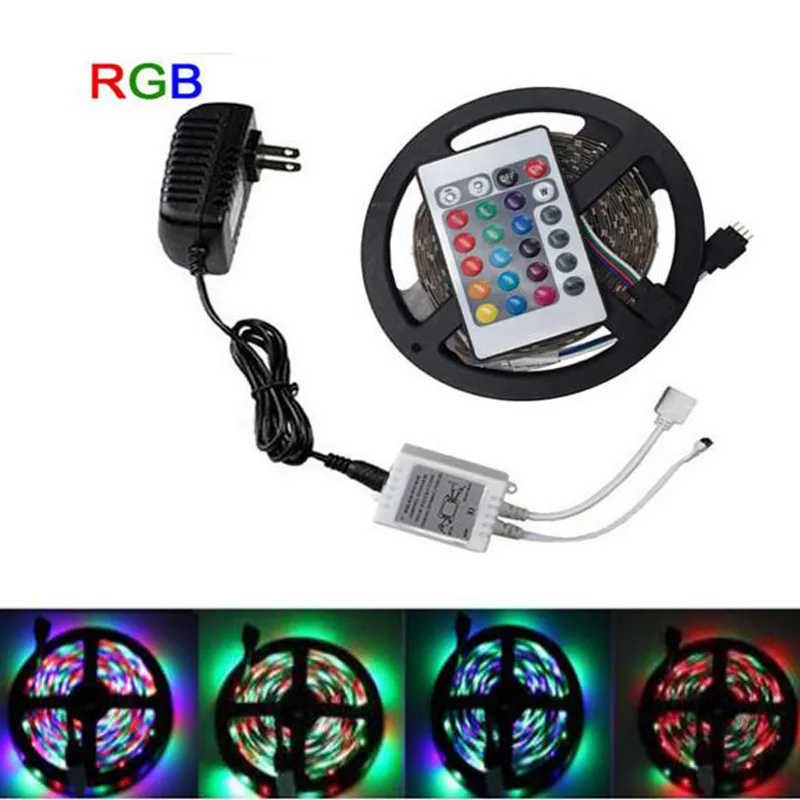 LED Strips 300 LEDs 5M 10M 15M 3528smd DC12V RGB Tape Waterproof Holiday Lighting Strings Lights Ribbon With remote controller Set