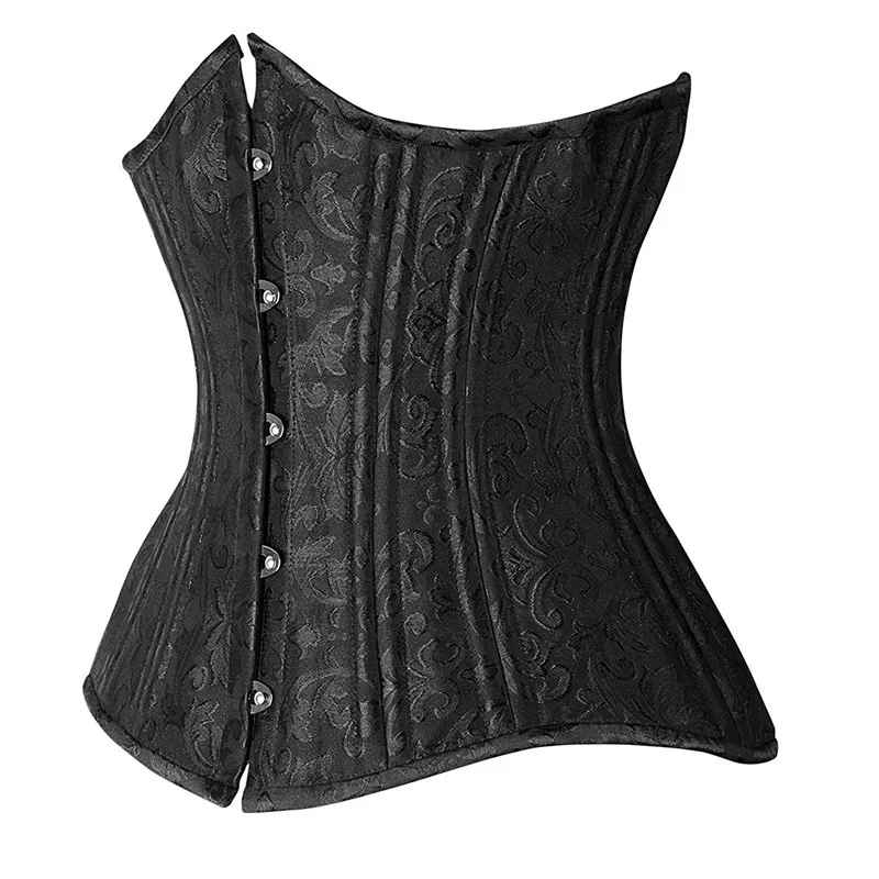 26 Double Boned Steel Bone Instant Shape Brocade Jacquard Plus Size Waist Trainer Body Shaper Underbust Corset Women Slim Modeling295z