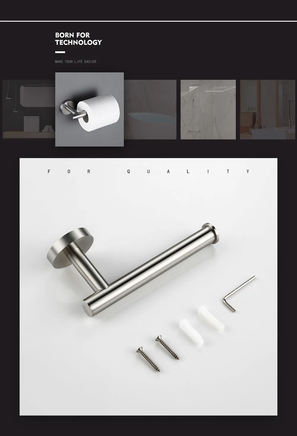 Bagnolux Bathroom Accessories Toilet Paper Holder Extender Stainless