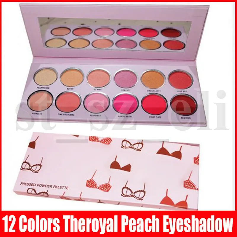 New Eye Makeup Valentine Day 12 Colors Theroyal Peach Eyeshadow Palette Matte Shimmer Bikini Printing Valentine Eye Shadows